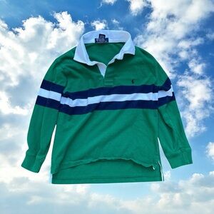 Polo by Ralph Lauren Kids Green and Blue Striped Polo